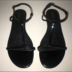 Merona T-strap Black Sandals
